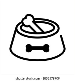 Pet food bowl icon. vector illustration on white background. color editable