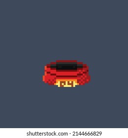 pet food bowl in pixel style