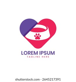 pet food care logo design for adorable pet business shop heart shape 