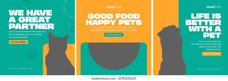 Pet Food and Care Social Media Posts Template