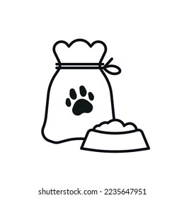Pet food. Food for cats. Bowl, Packaging, Advertising. Vector flat illustration isolated on white background.
