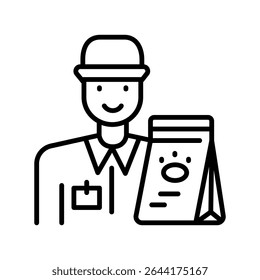 pet food delivery black line icon for 
digital and print projects.  Minimal clean icons for apps and websites. Modern simple icons for UI UX and branding