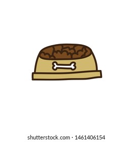pet food doodle icon, vector illustration