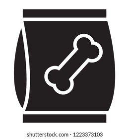 pet food editable vector icon, pets shop accessories sign, glyph style, modern concept, simple model, black color 
