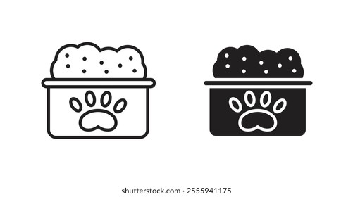 Pet food flat simple vector symbols illustration.