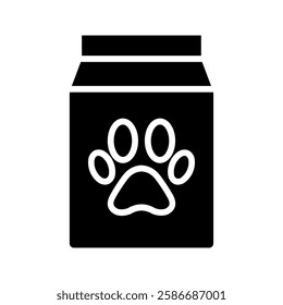 Pet food icon color editable on white background