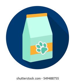 Pet food icon in flat style isolated on white background. Veterinary clinic symbol stock vector illustration.