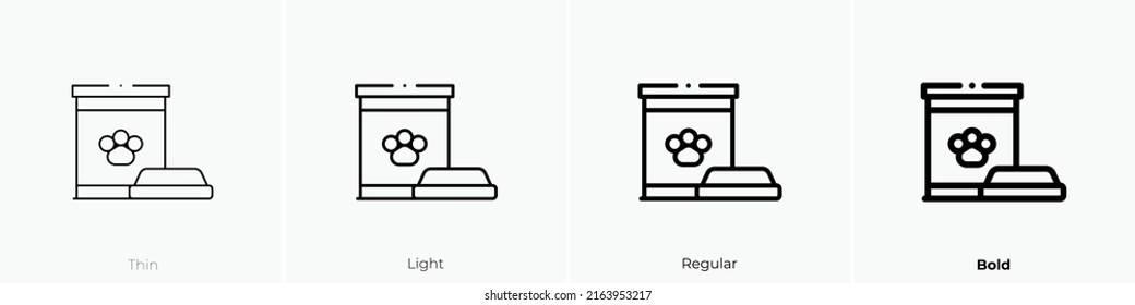 pet food icon. Linear style sign isolated on white background. Vector illustration.