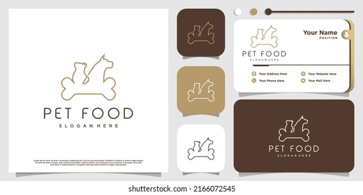 Pet food icon logo design with creative element concept Premium Vector