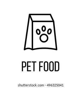 Pet food icon or logo in modern line style. High quality black outline pictogram for web site design and mobile apps. Vector illustration on a white background.