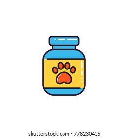 Pet food icon on white