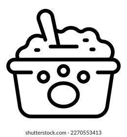 Pet food icon outline vector. Cat house. Shop home