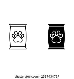 Pet food icon set color editable on white background