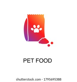 pet food icon, simple infographic element, in gradient style from Pet-vet set, for web and UI design