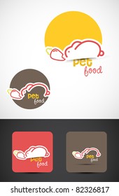 Pet Food Icon Such Logo With A Rabbit And A Carrot, Vector EPS10.