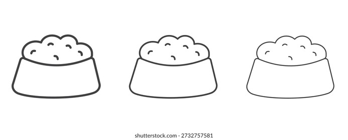 Pet food icon vector Graphics. Black thin lines icons