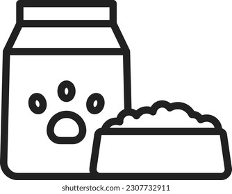 Imagen vectorial del icono Comida mascota. Adecuado para aplicaciones web móviles y medios de impresión.
