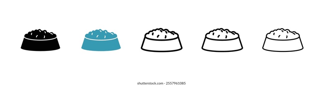 Pet food icons pack in black and blue.