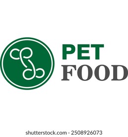 pet food logo with green bone shaped circle