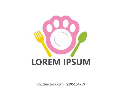 Pet food logo template design vector