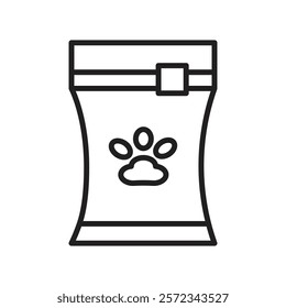 Pet food package icon Vector flat thin line illustration
