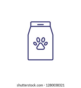 Pet food package line icon. Dog food, feeding, nutrition. Veterinary concept. Vector illustration can be used for topics like pet shop, domestic animals, pet care