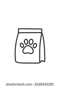 Paquete de alimentos para mascotas, Ilustración vectorial simple