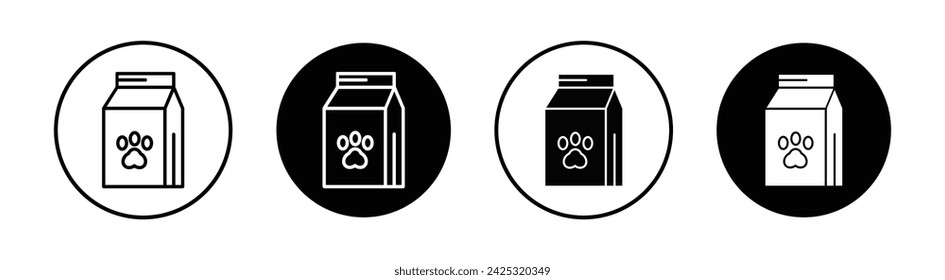 Pet food package vector line icon illustration.