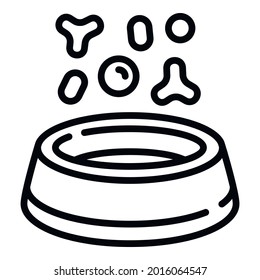 Pet food pot icon. Outline pet food pot vector icon for web design isolated on white background