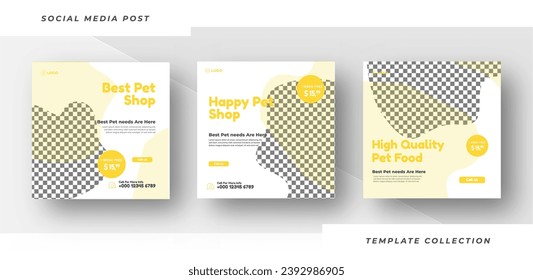 Pet food shop banner for social media post template
