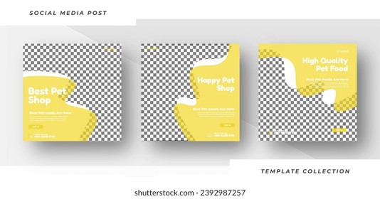 Pet food shop banner for social media post template