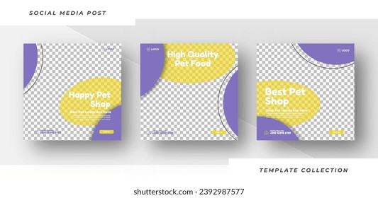 Pet food shop banner for social media post template