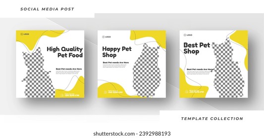 Pet food shop banner for social media post template