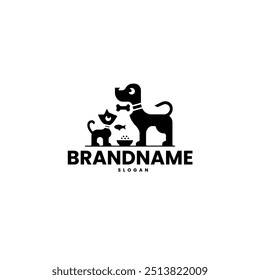 pet food shop logo design template 