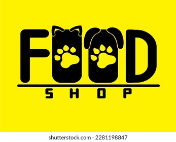 pet food shop logo, especially cats and dogs, vector file