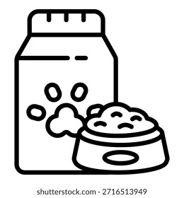 Colección de icono de Vector simple de comida para mascotas