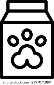 Icono de línea de un solo vector de alimento para mascotas