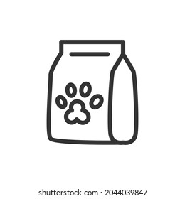 Pet food thin line icon. Symbol in trendy outline style. Premium design for web and apps. Perfect for UI. 