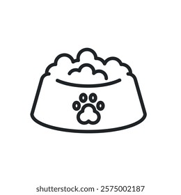 Pet food thin line icons. Perfect pixel on transparent background