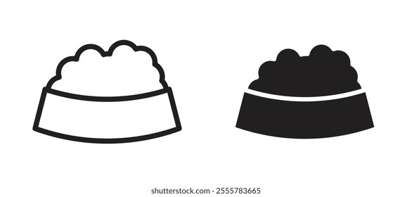 Pet food vector icon set in black color.