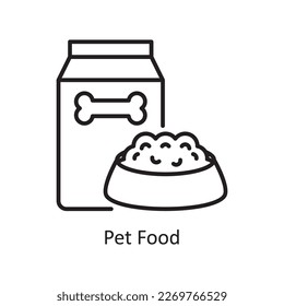 Pet Food Vector Outline Icon Design illustration. Grocery Symbol on White background EPS 10 File