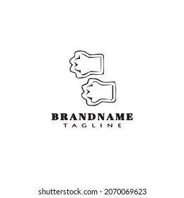 pet foot print cartoon logo template icon design black modern isolated vector
