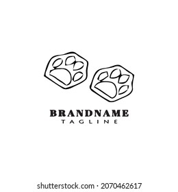 pet foot print cartoon logo template icon design black modern isolated vector illustration