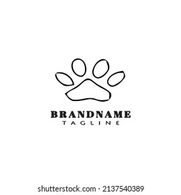 pet foot print cartoon logo template icon design black modern isolated vector illustration
