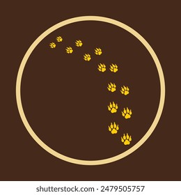 Pet foot trendy logo beautiful abstract art vector illustration lovely background