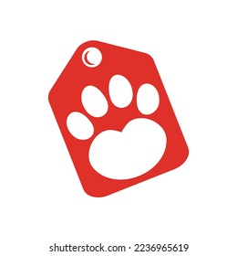 pet footprint shop logo icon template