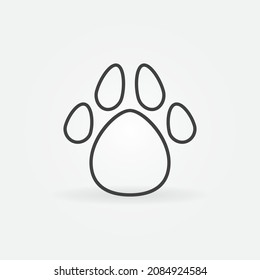 Pet Footprint vector concept icon or sign in outline style