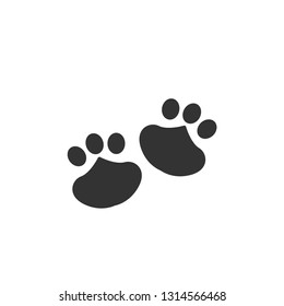 pet footprint vector icon flat