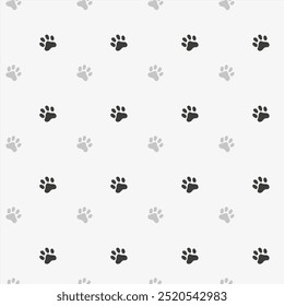 Pet footprints seamless pattern. Cat or dog paws print for textiles and wallpaper. Animal steps. Vector	