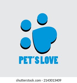 huellas de mascotas diseño de logotipo vectorial, uso adecuado para el diseño de iconos, símbolos y elementos para describir el amor de mascotas